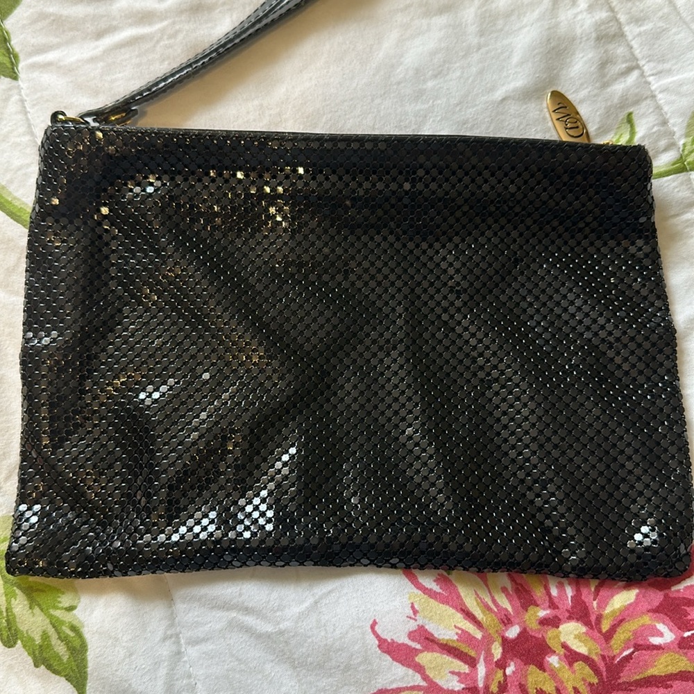 💖New Listing!! Vintage Whiting & Davis black mesh clutch - Picture 3 of 10